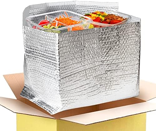  ABC Foil Insulated Box Liners 8" X 8" X 8", Pack Of 10 Insulated Shipping Boxes For Frozen Food, Double-Layer Insulated Shipping Containers, Leakproof Cold Shipping Boxes For Frozen Fish, Meat