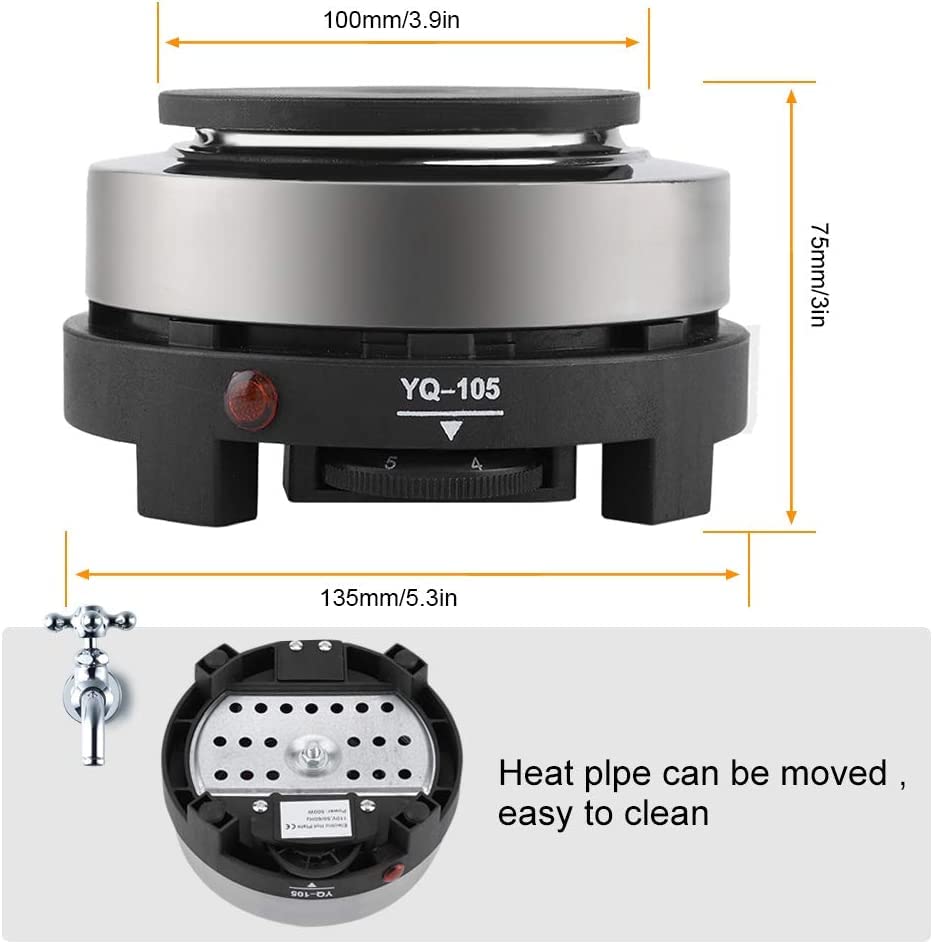  Portable Electric Mini Stove 500W Electric Mini Stove Hot Plate Multifunction Home Heater(US Plug 110V)