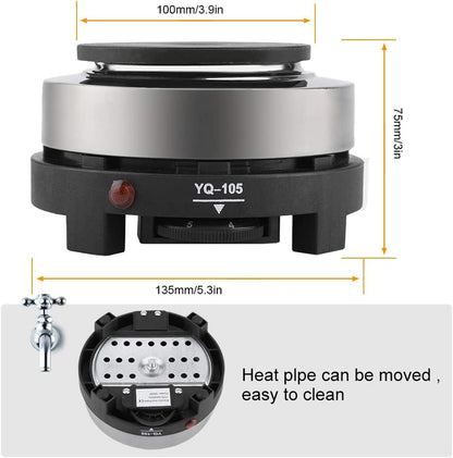  Portable Electric Mini Stove 500W Electric Mini Stove Hot Plate Multifunction Home Heater(US Plug 110V)