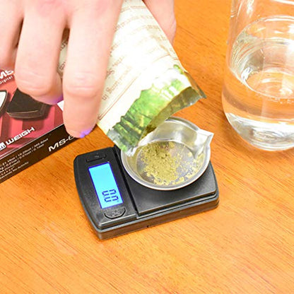 Merican Weigh Scales Fast Weigh MS Series Precision Digital Pocket Weight Scale, 600G X 0.1G (MS-600-BLK)