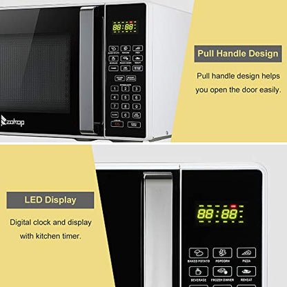  23L / 0.9cuft Conventional Microwave Oven Food Heater Smart Sensor With Display/Silver Handle For Office Kitchen Home Black White