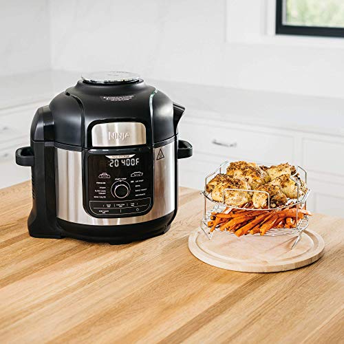 Ninja INJA FD401 Foodi 8-qt. 9-in-1 Deluxe XL Cooker & Air Fryer-Stainless Steel Pressure Cooker, 8-Quart, (Renewed)