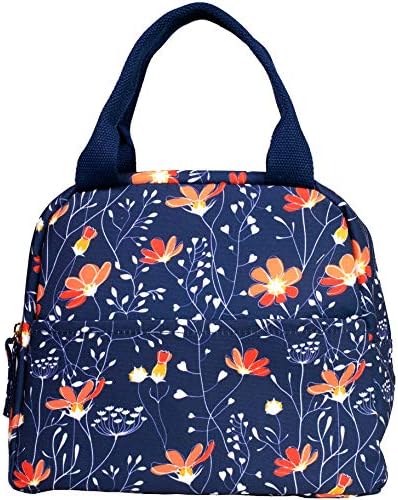  Teel Mill & Co Insulated Lunch Tote Bag For Women, Large Capacity Cooler Lunch Box, Cute Lunch Bag For Adults, Mini Cooler With Zipper Closure, Pockets, And Sturdy Handles (Black Dots)