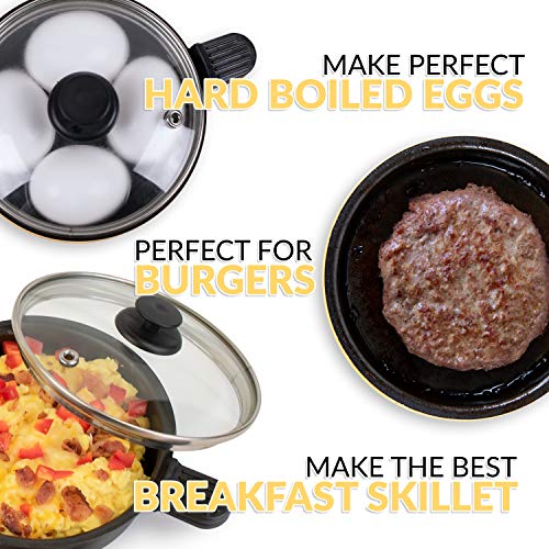  MyMini Personal Electric Skillet & Rapid Noodle Maker, Perfect For Healthy Keto & Low-Carb Diets, Yellow