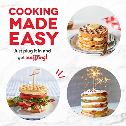 Dash Deluxe Mini Maker For Individual Waffles, Hash Browns, Keto Chaffles With Included Brush And Cord Wrap, And Easy To Clean Non-Stick Surfaces, 4 Inch, Storm Grey