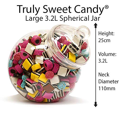  19 Retro Empty Plastic Sweet Jars, 2 Scoops, 2 Tongs And 100 Bags For Truly Sweet Candy Buffet Kit, Sweet Table (Aqua Candy Stripe)