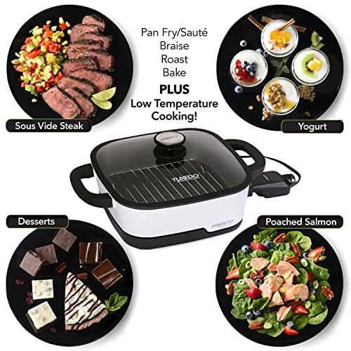  Presto 07118 Tuxedo Precision Multi-Cooker Digital Skillet, 12", White
