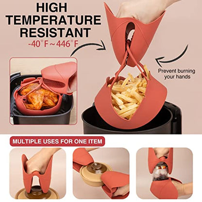  Airfryer Liner For 3-6QT - FDA Tested, Non-Toxic & Eco-Friendly Silicone Solution Against Greasy Air Fryer Liners