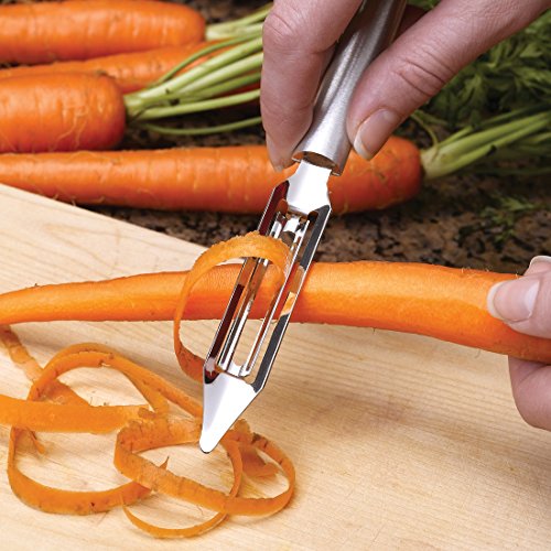  Ada Cutlery Stainless Steel Paring Knife And Vegetable Peeler – Pare And Peel Gift Set With Brushed Aluminum Handles