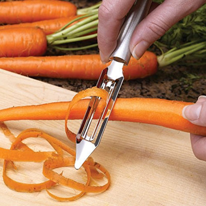  Ada Cutlery Stainless Steel Paring Knife And Vegetable Peeler – Pare And Peel Gift Set With Brushed Aluminum Handles