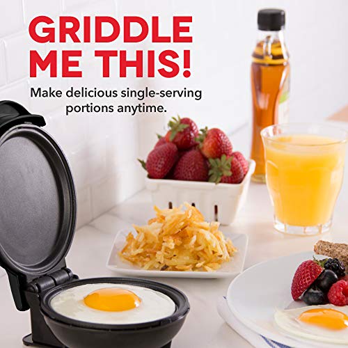 Dash Ash DEWM8100BK Express 8” Waffle Maker Machine, 8 Inch, Black & DMS001BK Mini Round, Electric Griddle Machine For Individual Pancakes, Cookies, Eggs & Other With Indicator Light, Black
