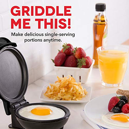 Dash Ash DEWM8100BK Express 8” Waffle Maker Machine, 8 Inch, Black & DMS001BK Mini Round, Electric Griddle Machine For Individual Pancakes, Cookies, Eggs & Other With Indicator Light, Black