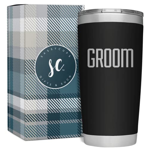  Groom Tumbler - Custom Vacuum Insulated Stainless Steel Groom Cup Mug With Lid And Straw - Cup For Fiance - Coffee Mug For Groom To Be - Groom Travel Tumbler - Engagement Tumbler - Newly Engaged Son