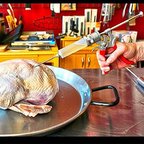  SpitJack Magnum Meat Injector With Three Needles XL. Food Flavor Injection Syringe For Smoked BBQ Marinades And Meat Seasoning. Great For Pork Butt, Beef Brisket, Turkey Breast. Made In The USA.