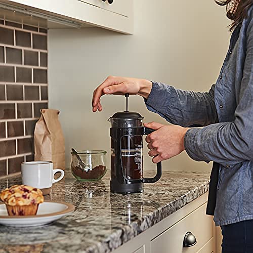  - P3 French Press - Double Micro-Filtered Coffee And Tea Maker, Grit-Free And Bitterness-Free Brews, Durable Stainless Steel Frame, Ideal For Loose Tea And Coffee Grounds - (Black, 32 Oz)