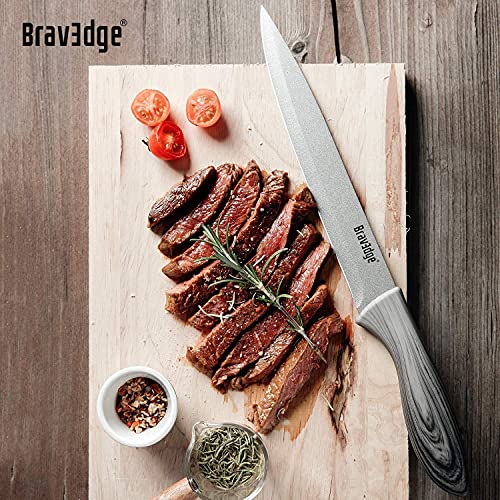  5 PCS Kitchen Knife Set, Kitchen Knives Professional With Sheaths And Gift Box, High Carbon Stainless Steel Ultra Sharp Chef Knife Set For Multipurpose Cooking With Ergonomic Handle