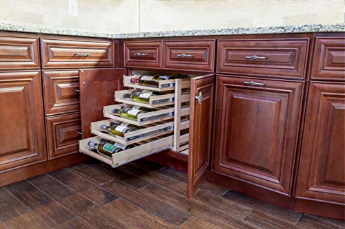  Logic In-Cabinet Sliding Tray Wine Rack, 30-Bottle, Solid Maple Wood, Unstained With Clear Satin Lacquer Finish