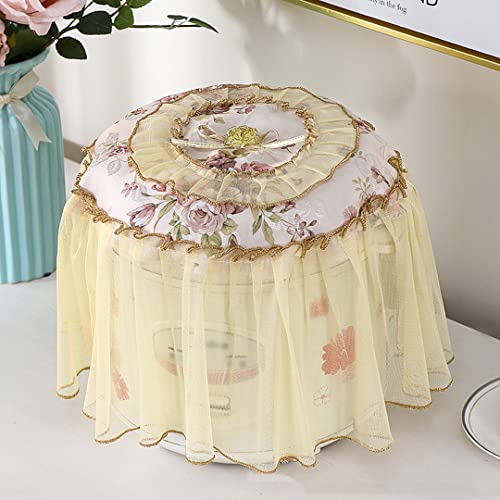  Luchike 2 Pcs Printed Lace Dust Cover For Pressure Cooker Round Cloth Cover For Rice Cooker Home Decorative Rice Cooker Accessories Red