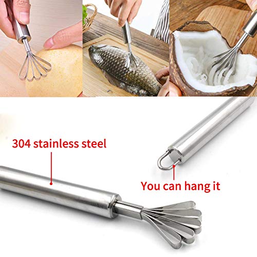  Coconut Opener Set For Young & Mature Coconuts By CoCoMaster |Coconut Tools For Meat Removal With Hammer & Stainless Steel Knife