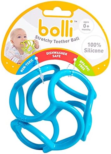  Teething Ring Tactile Sensory Ball Toy For Babies & Kids - Stretchy, Soft Non-Toxic Silicone - Ages 3 Months And Up - Red