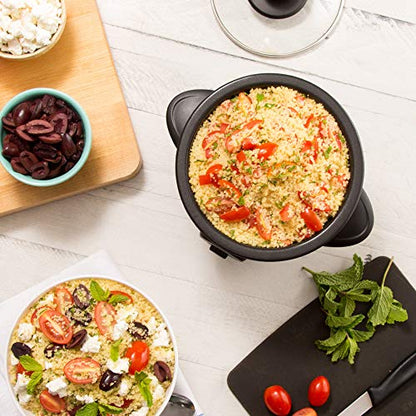 Dash Mini Rice Cooker Steamer With Removable Nonstick Pot, Keep Warm Function & Recipe Guide, 2 Cups, For Soups, Stews, Grains & Oatmeal - Aqua