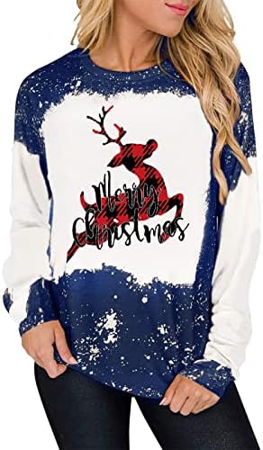  Pullover Sweatshirts For Women Fall Crew Neck Sweatshirts Long Sleeve Christmas Print Fashion Pullover Top Fall Clothes