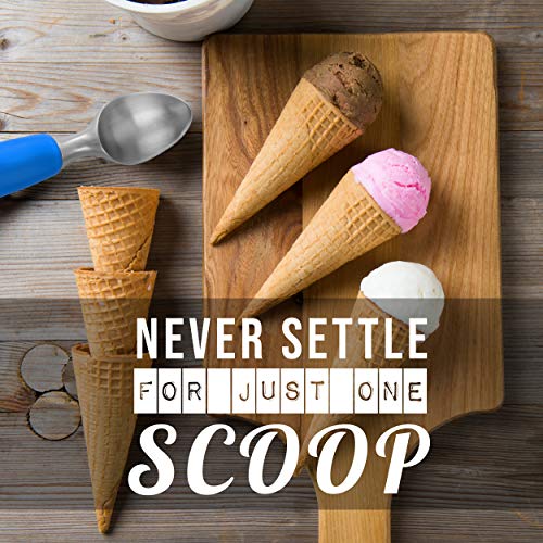  Ice Cream Scoop With Chisel-Shaped Tip, Non-Slip Easy To Grip Handle, Solid Stainless Steel For Hard Or Soft Ice Cream - Dishwasher Safe. (Blue)