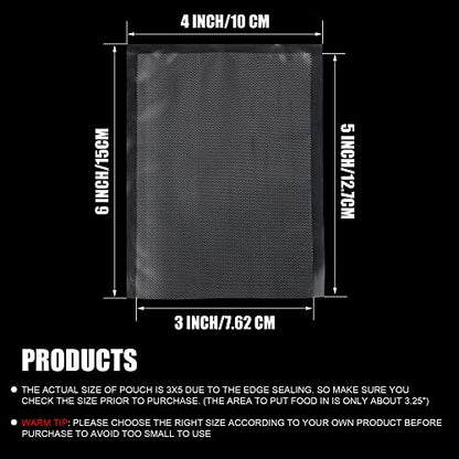  200 Pcs Vacuum Sealer Bags 4 X 6 Inch Vacuum Seal Bags For Food Sealer Bags Heavy Duty Puncture Prevention, Boilsafe To 280°F Freezable, BPA Free, Commercial Grade Fit For Sauce Pack, Snack, Spices, Etc
