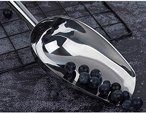  Stainless Steel Ice Scoop 8oz, 9.9 Inch Small Metal Food Scoops For Kitchen Bar Party Wedding, Superb Mirror Polish Surface, Heavy Duty & Anti Rust, Easy Clean & Dishwasher Safe