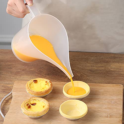  12 Pack Measuring Funnel Pitcher, 33OZ Easy Pour Measuring Cup With Long Spout For Soap Cakes Making, Filling Muffin Pans, Bakeware Molds, Oils, Fluids (1000ml)