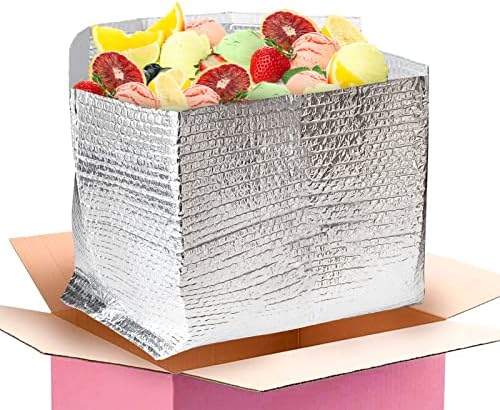  ABC Foil Insulated Box Liners 8" X 8" X 8", Pack Of 10 Insulated Shipping Boxes For Frozen Food, Double-Layer Insulated Shipping Containers, Leakproof Cold Shipping Boxes For Frozen Fish, Meat