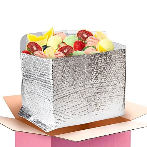  ABC Foil Insulated Box Liners 8" X 8" X 8", Pack Of 10 Insulated Shipping Boxes For Frozen Food, Double-Layer Insulated Shipping Containers, Leakproof Cold Shipping Boxes For Frozen Fish, Meat