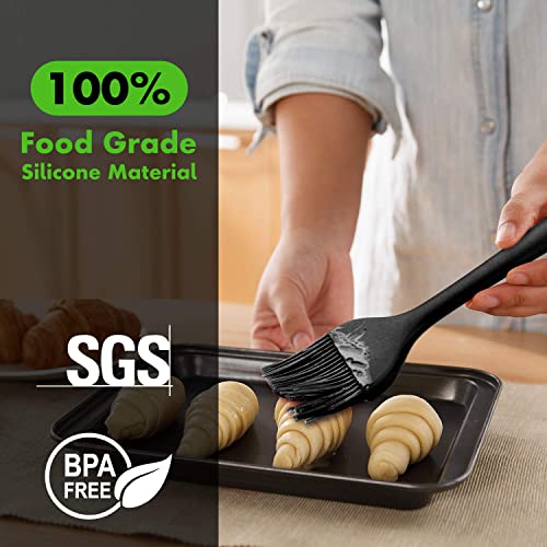  Silicone Spatula Set, Heat-Resistant Non-Stick One Piece Design Spatula For Cooking, Baking And Mixing, Dishwasher Safe, Set Of 4 Black