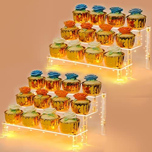  Display Shelf Cake Stand – 4 Tier Shelf Cake Pop Stand – Multifunctional And Durable Acrylic Stand – Mounting Hardware Included – Ideal For Desserts, Cosmetics, Glassware, Figurines