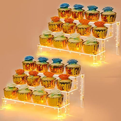  Display Shelf Cake Stand – 4 Tier Shelf Cake Pop Stand – Multifunctional And Durable Acrylic Stand – Mounting Hardware Included – Ideal For Desserts, Cosmetics, Glassware, Figurines