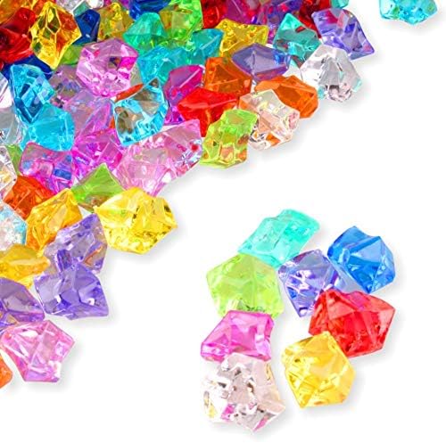  Patriotic Acrylic Ice Rocks Crystals Gems ~550 Pcs 3 Lbs Bulk Bag For Vase Filler Table Scatter Party Wedding Arts Crafts Decoration Display Idea -Red Blue Clear Blend