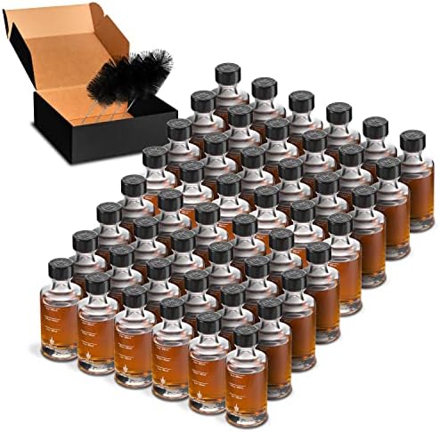  (12-pack) 2.4oz / 70mL Glass Small Sample Bottles Clear Color With Capacity Markings, Lids, And Brush | 2 Oz+ Leak Proof & Perfect For Whiskey, Oils, Travel, Juice, & More