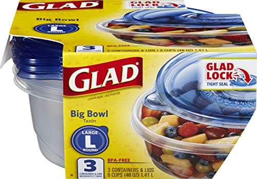  Ware Deep Dish Food Storage Containers | Large Rectangle Food Storage, Food Containers Hold Up To 64 Ounces Of Food | Glad Containers With Glad Lock Tight Seal, 3 Count