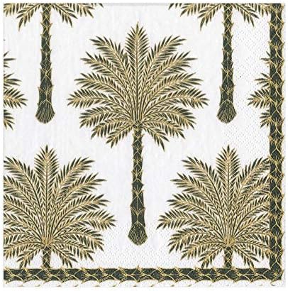  Grand Palms Paper Guest Towel Napkins In Black - Two Packs Of 15