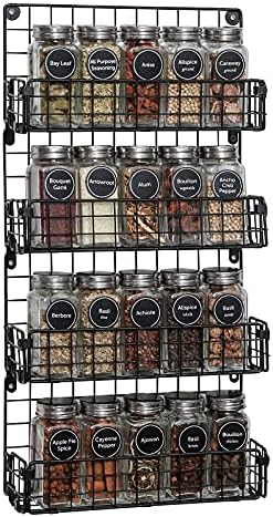  X-cosrack Spice Rack Organizer Wall Mounted 5-Tier Stackable Hanging Spice Jars Storage Racks,Great For Kitchen And Pantry,Up To Storage 48 Jars(Patent No.:D909138S)