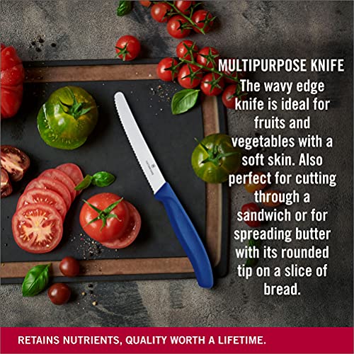 Victorinox Swiss Classic Tomato And Table Paring Knife, 4.3 Inches, Blue