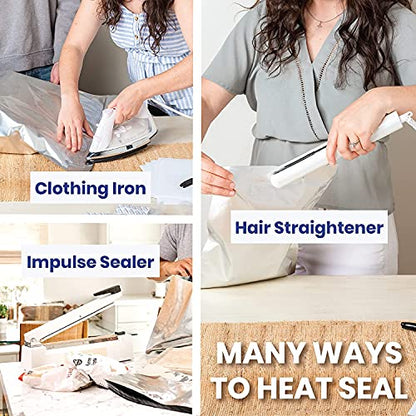  75x Wallaby 1-Gallon Mylar Bag Bundle - (5 Mil - 10" X 14") Mylar Bags, 80x 400cc Oxygen Absorbers, 80x Labels - Heat Sealable, Food Safe, & Reliable Long Term-Food Storage Solutions - Silver