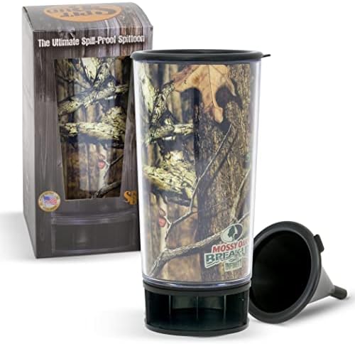  Ossy Oak Shadow Grass Blades By Spit Bud - The Ultimate Spittoon For Chew - Portable Dip & Snuff Cup With Lid, Pop Tab, Spill-Proof Funnel, Can Cutter & Holder - Fit In Cup Holders - Holds 8oz - Made In USA