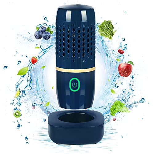  Fruit And Vegetable Washing Machine,Portable Fruit Cleaner Device,Fruit Cleaner Device In Water,Deeply Cleans Fresh Produce,for Cleaning Fruit,Vegetable-Seafood,Tableware(Blue)