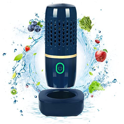  Fruit And Vegetable Washing Machine,Portable Fruit Cleaner Device,Fruit Cleaner Device In Water,Deeply Cleans Fresh Produce,for Cleaning Fruit,Vegetable-Seafood,Tableware(Blue)