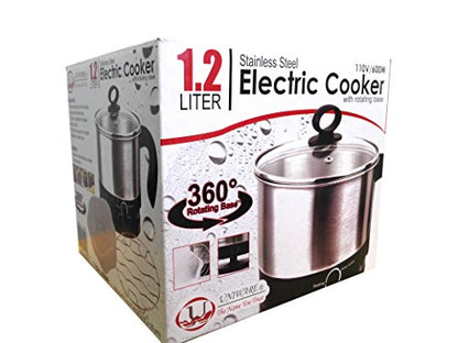  70019 Uniware 1.2 Liter Stainless Steel 304 Electric Cooker With Rotating Base