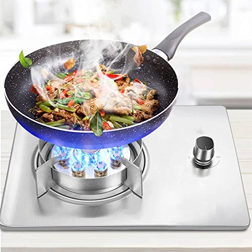  Gas Stove 1 Head 7.2KW 9 Cavities Large Fire Wok Burner With Flame Out Protection Home Kitchen Tempered Glass Camping Independent Stove Easy To Clean (Color : Silver, Size : LPG)