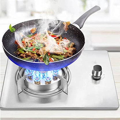  33CM Gas Stove 1 Head 7.2KW 9 Pots With Flameout Protection Home Kitchen Tempered Glass Camping Independent Stove (Size : NG)