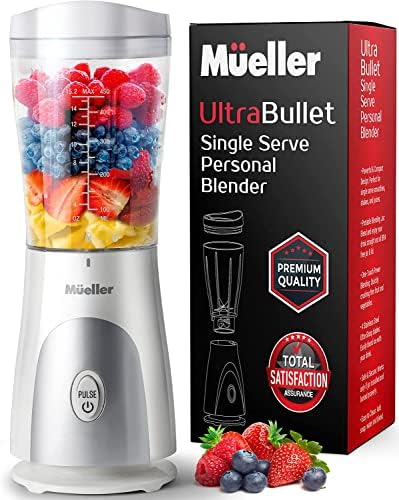  Ultra Bullet Personal Blender For Shakes And Smoothies With 15 Oz Travel Cup And Lid, Juices, Baby Food, Heavy-Duty Portable Blender & Food Processor, Black