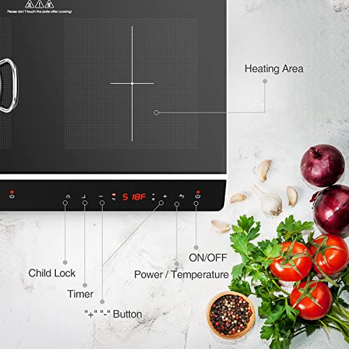  Double Induction Cooktop X 2, Portable Induction Cooker With 2 Burner Independent Control, Ultrathin Body, 9 Temperature, 2300W-Multiple Power Levels, 2 Hour Timer, Safety Lock
